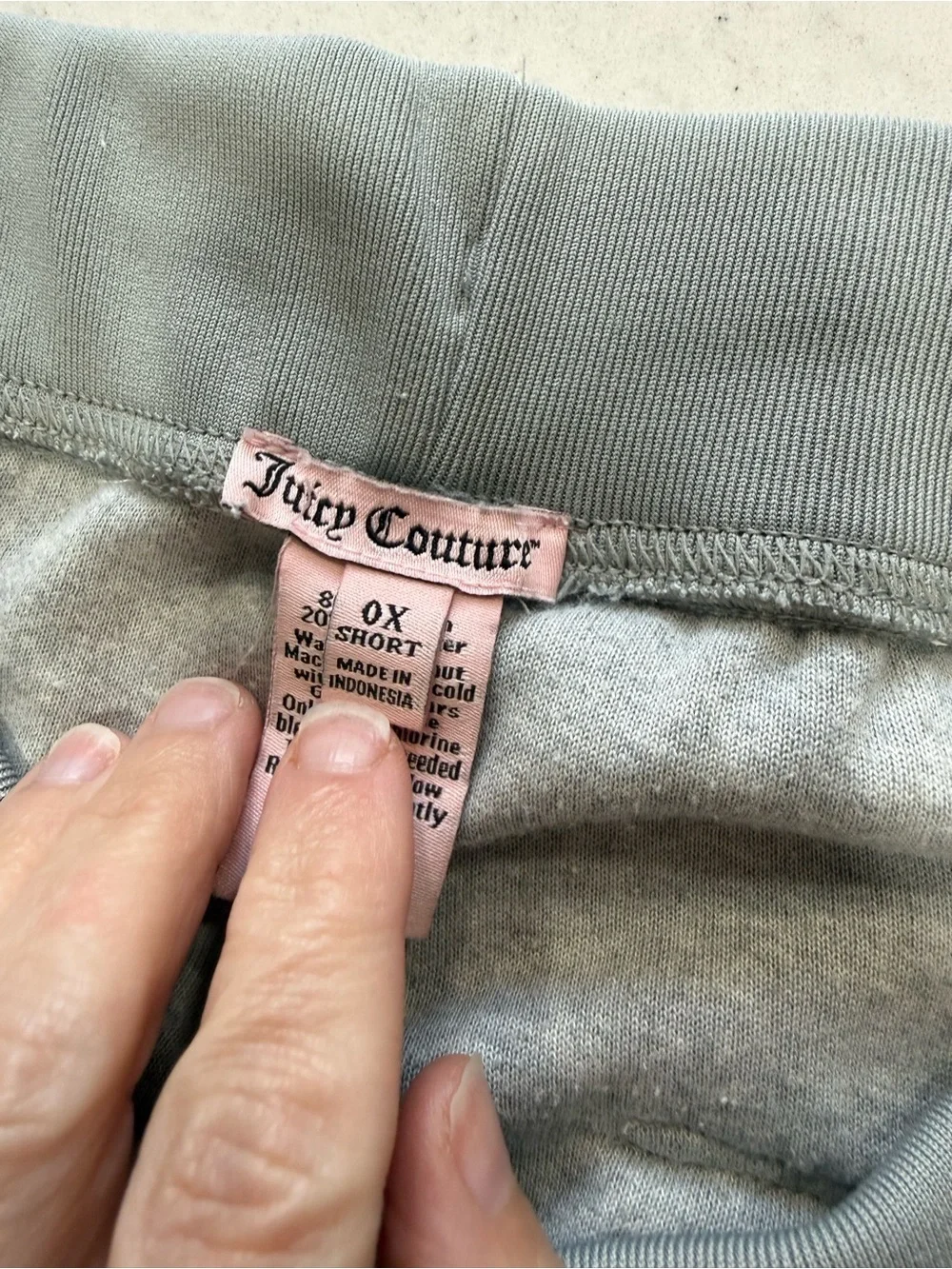 Juicy Couture Gray Velour  Pants Wideleg Elastic Waist 0X Y2K